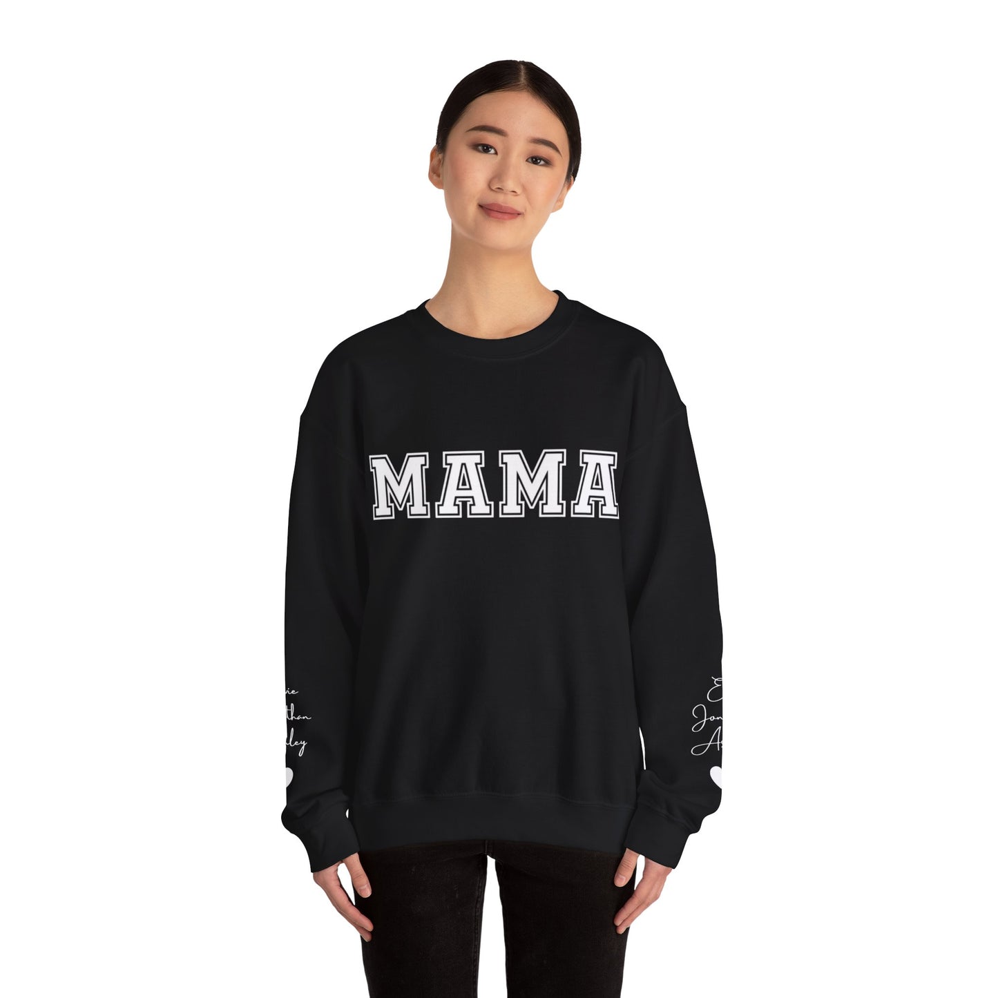 Custom Mama Sweatshirt with Children Name on Sleeve, Mama Sweatshirt, Minimalist Mama, Gift for Mom, Anniversary Gift For Wife, Gift for MOM, Mother's Day Gifts