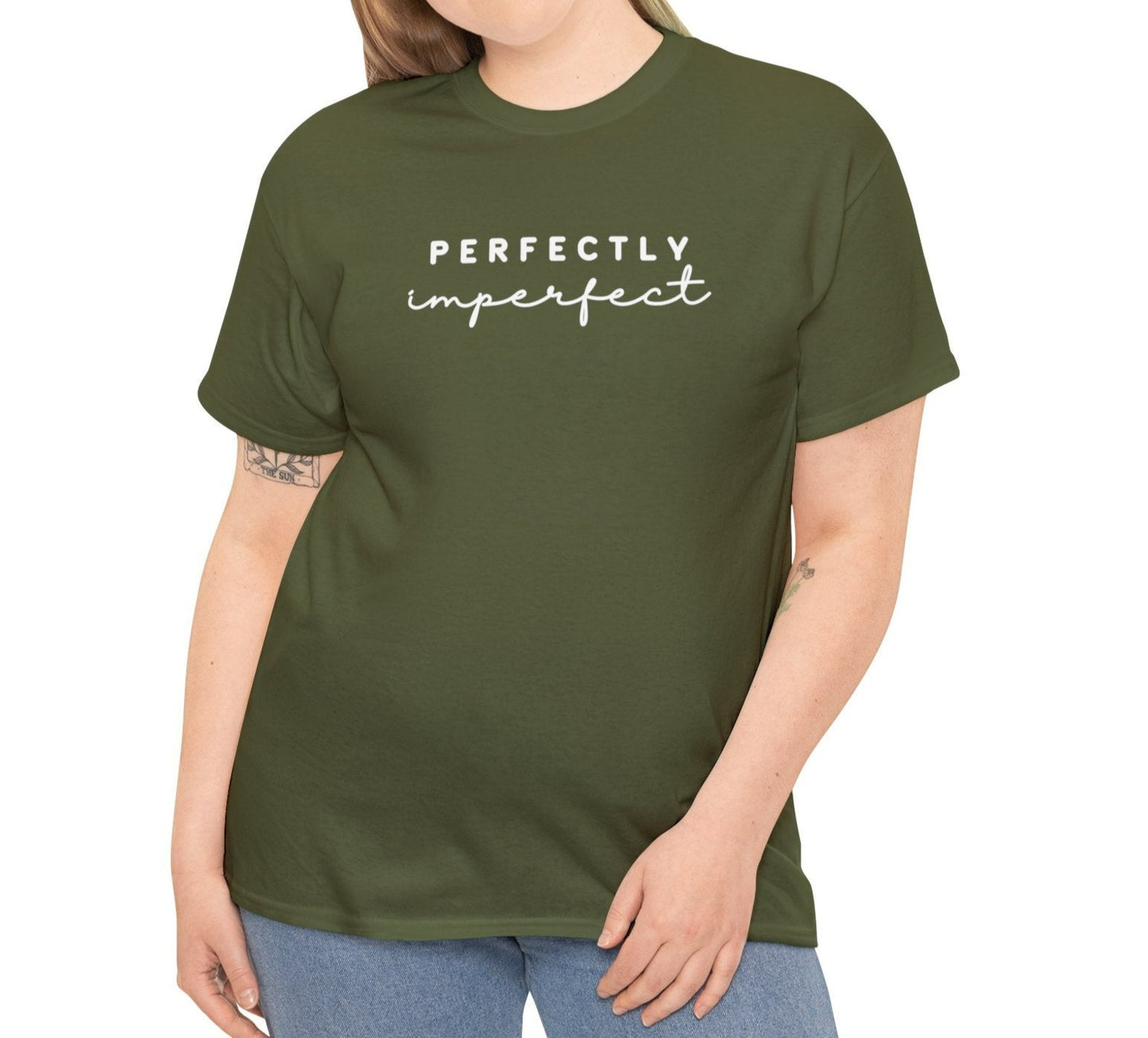 Perfectly Imperfect - Tee: Empowering Inspiration, Feminine Statement in 100% Cotton