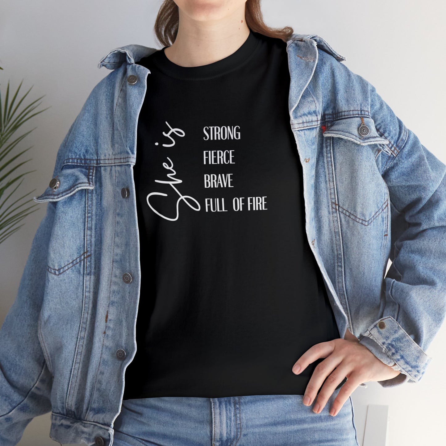 She is strong. fierce, brave, full of fire  shirt, Feminist t-shirt, Female Power t-shirt 💜