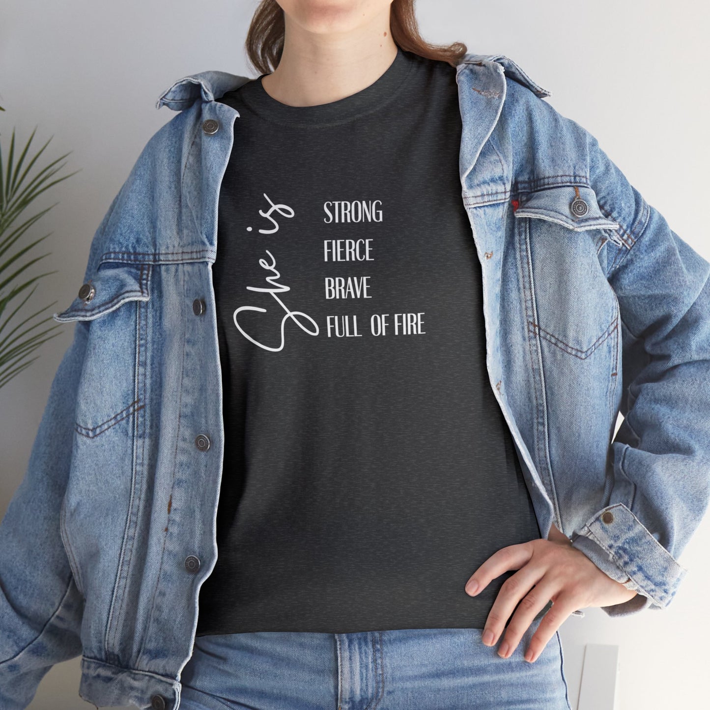 She is strong. fierce, brave, full of fire  shirt, Feminist t-shirt, Female Power t-shirt 💜