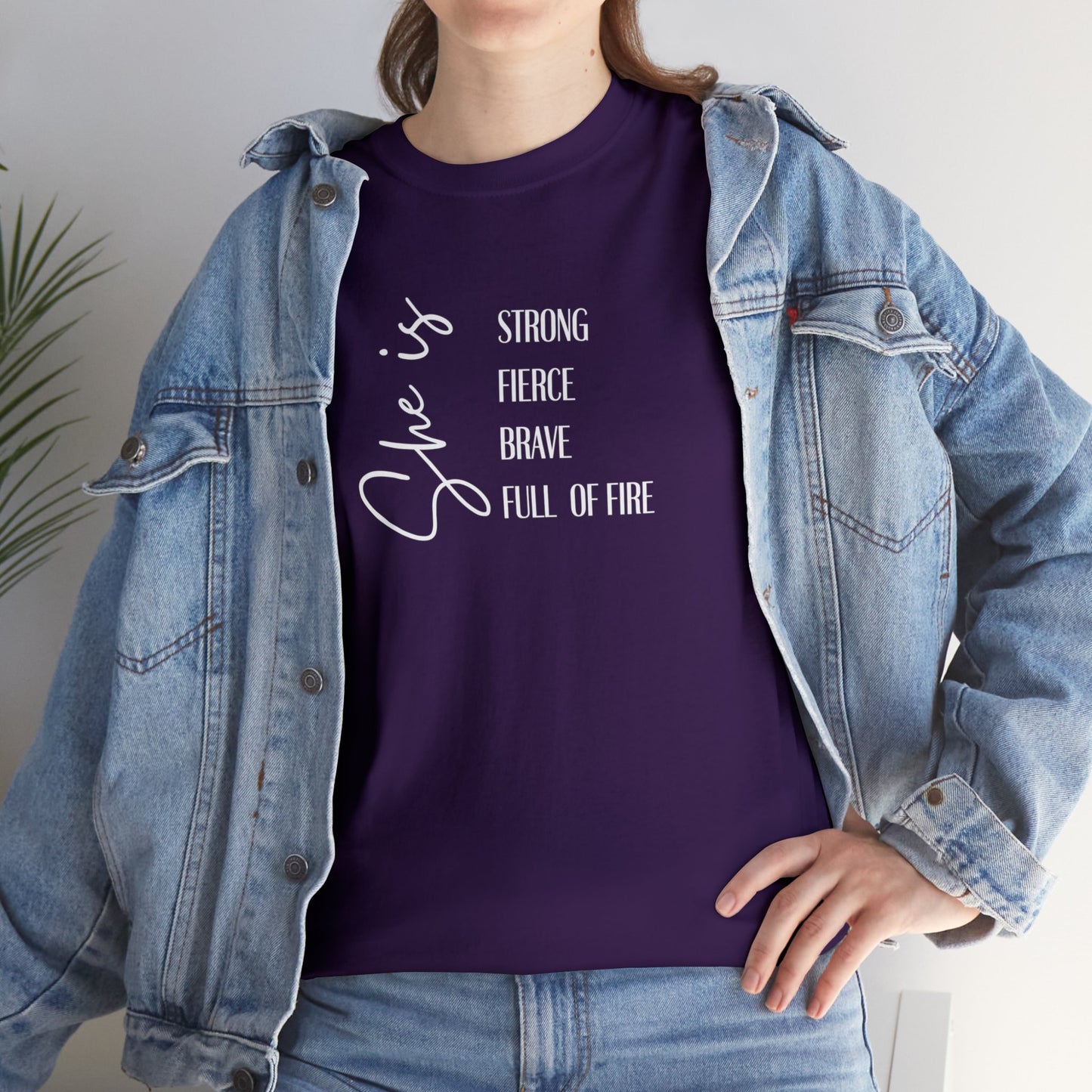 She is strong. fierce, brave, full of fire  shirt, Feminist t-shirt, Female Power t-shirt 💜