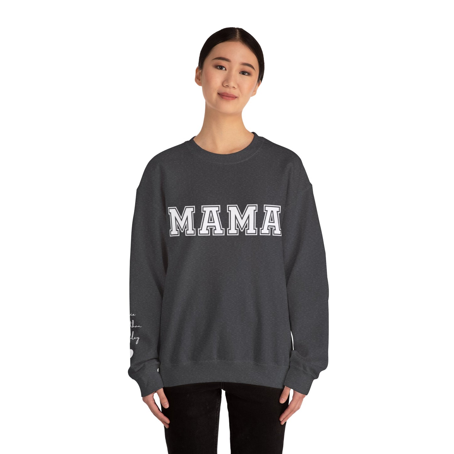 Custom Mama Sweatshirt with Children Name on Sleeve, Mama Sweatshirt, Minimalist Mama, Gift for Mom, Anniversary Gift For Wife, Gift for MOM, Mother's Day Gifts