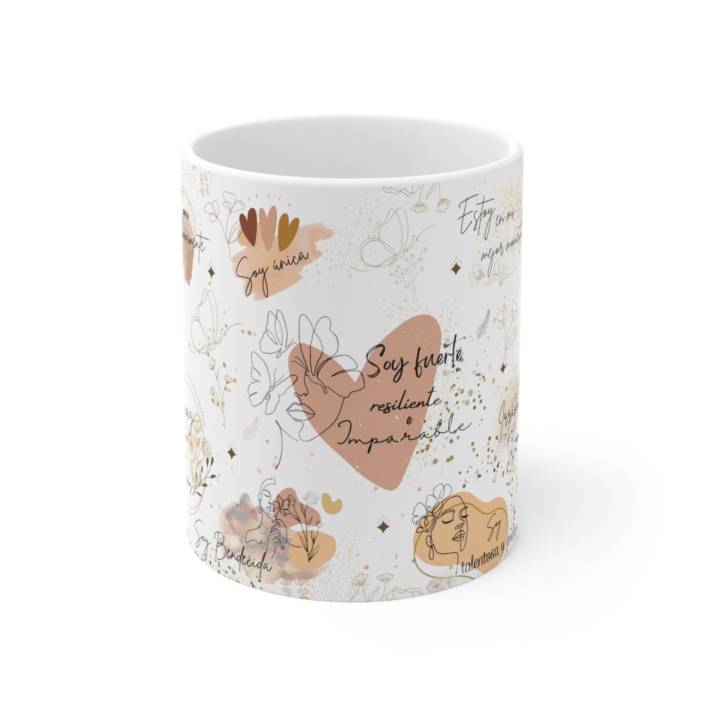 Taza AFIRMACIONES DIARIAS, mejor regalo para ella, regalo especial para novia, empoderamiento, Taza personalizada Positiva y emotiva