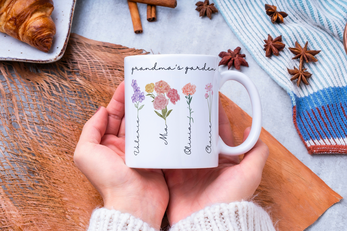 Personalized Birth Flower Mug, Custom Grandma's Garden Coffee mug With Name Personalized Mom Mug, Mothers Day Mug, Gifts For Her