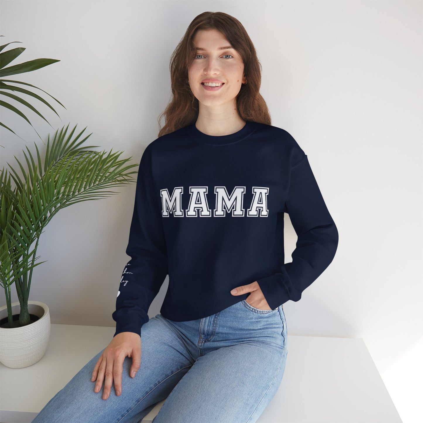 Custom Mama Sweatshirt with Children Name on Sleeve, Mama Sweatshirt, Minimalist Mama, Gift for Mom, Anniversary Gift For Wife, Gift for MOM, Mother's Day Gifts