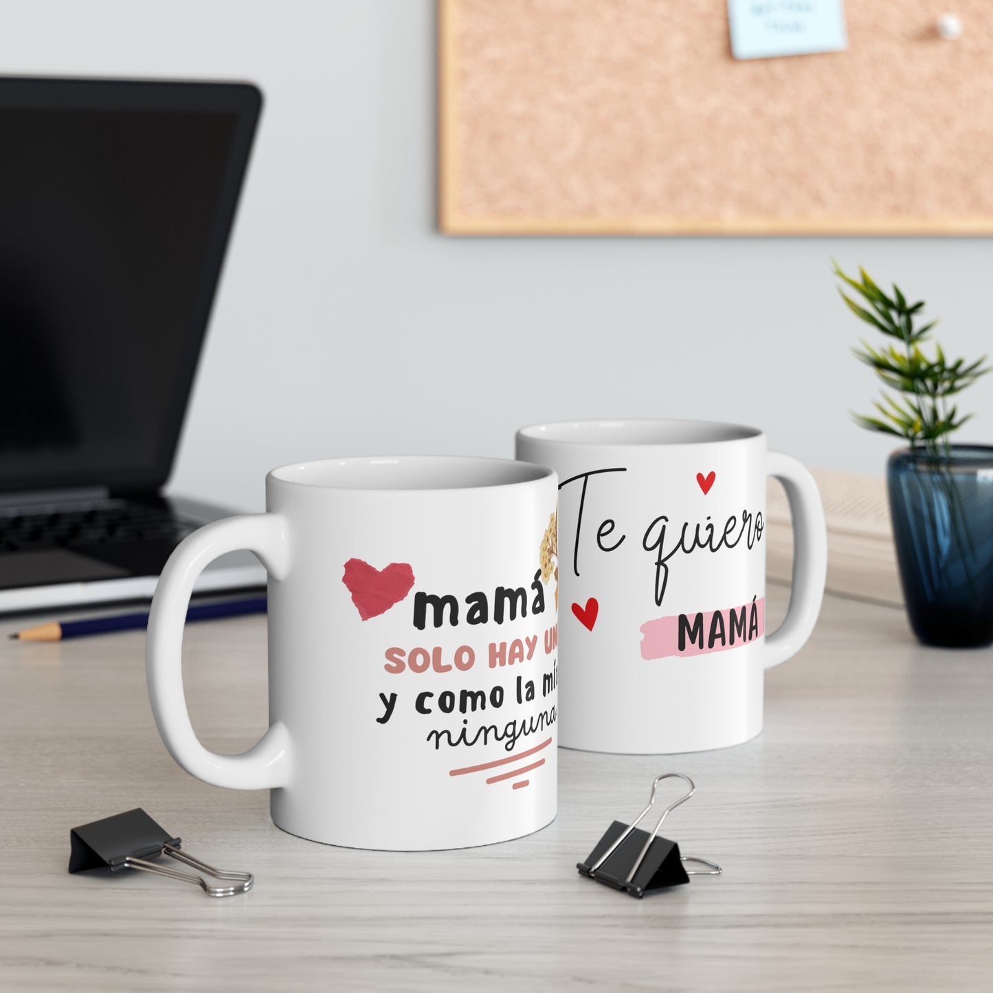 Taza Te Quiero Mamá, Regalo para el Día de la Madre, Taza Elegante para el Día de la Madre, Taza Especial con amor para mamá personalizada