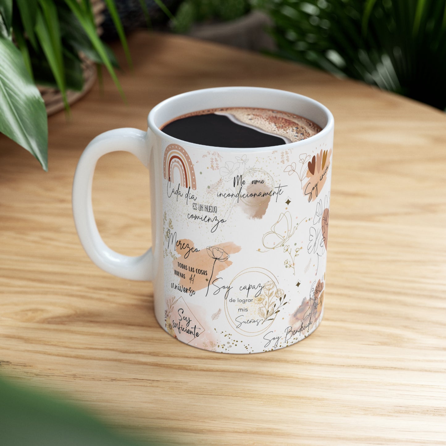 Taza AFIRMACIONES DIARIAS, mejor regalo para ella, regalo especial para novia, empoderamiento, Taza personalizada Positiva y emotiva