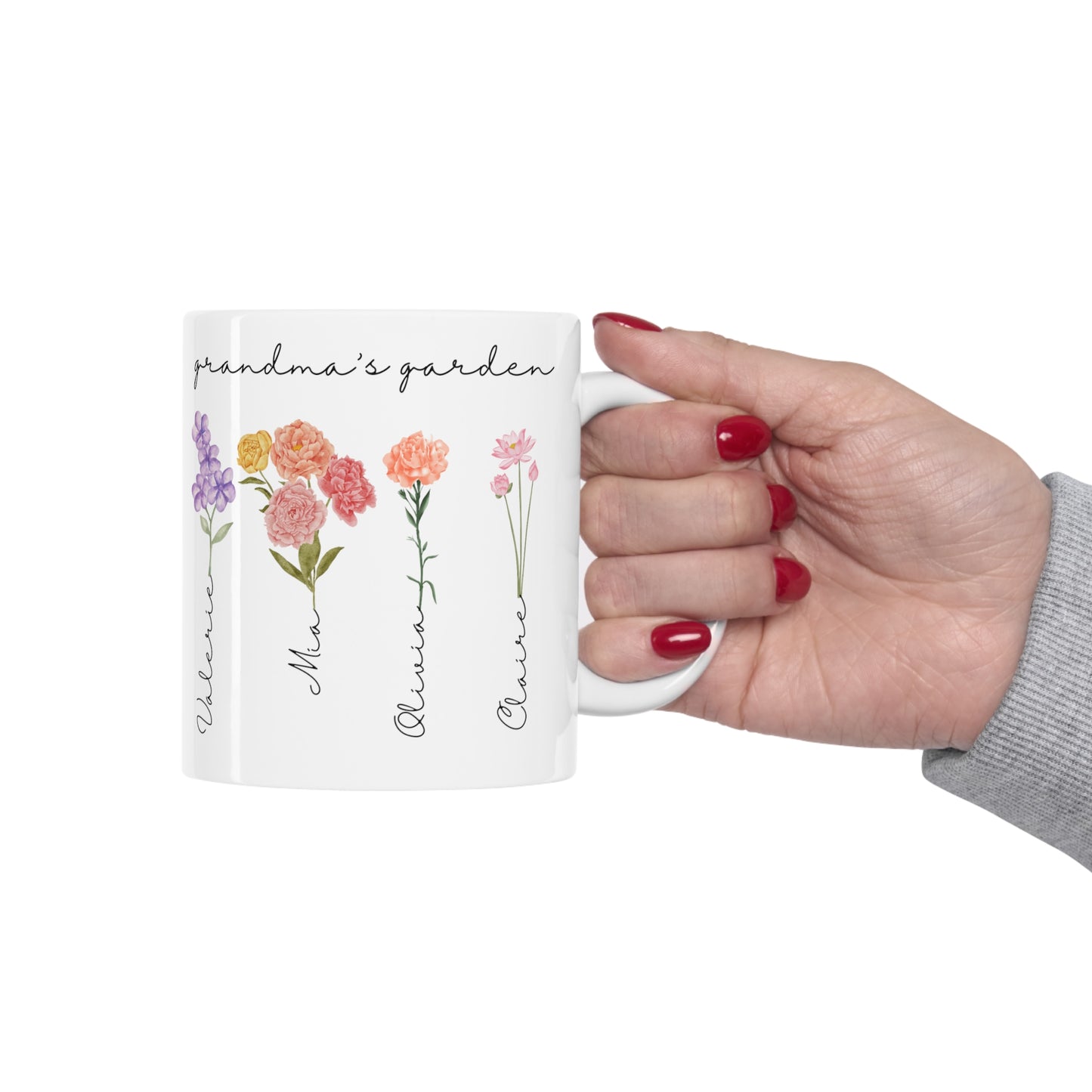 Personalized Birth Flower Mug, Custom Grandma's Garden Coffee mug With Name Personalized Mom Mug, Mothers Day Mug, Gifts For Her