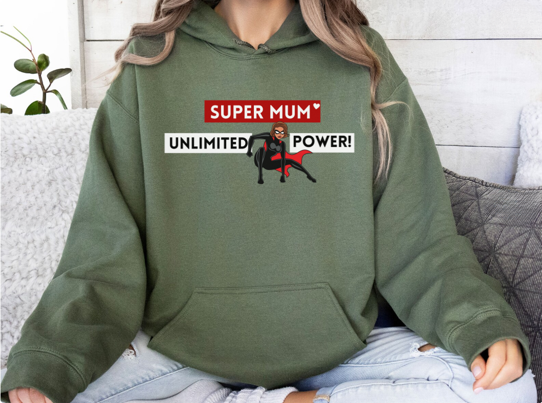 Super Mum: Unlimited Power! Hoodie , the best hoodie for Super Mum, Mother's Day Gifts ♡