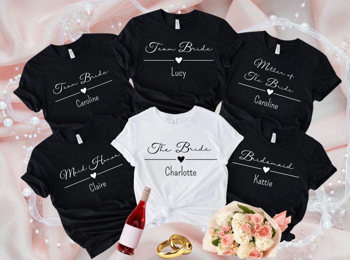 Bachelorette Party Shirt, Custom Name Bachelorette Party Shirt, Personalized Bridesmaid Party Group Shirt, Team Bride Shirt, Bride Squad Tee