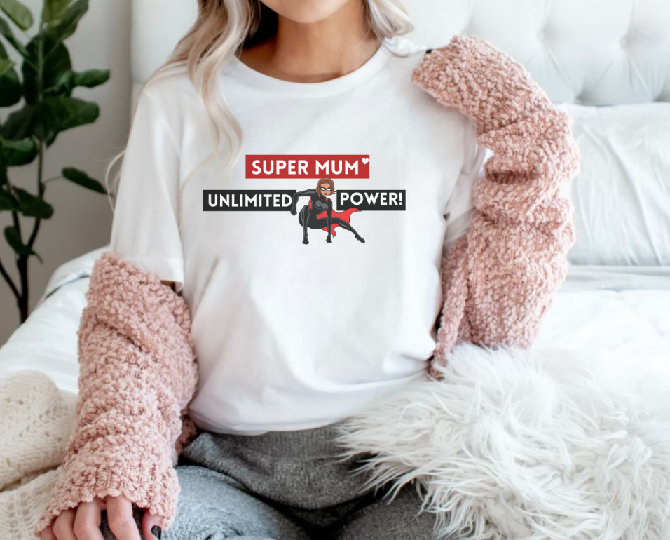 Super Mum: Unlimited Power! T-shirt, the best tshirt for Super Mum, Mother's Day Gifts ♡