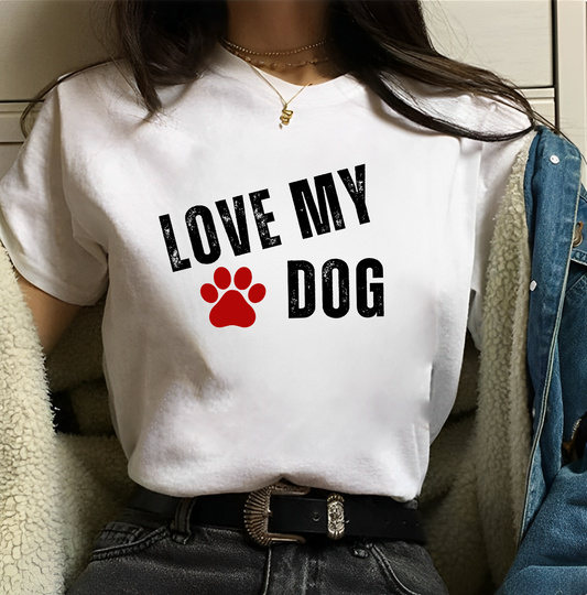 Love My Dog T-shirt 🐾| Pet lover Shirt | Cotton Tee