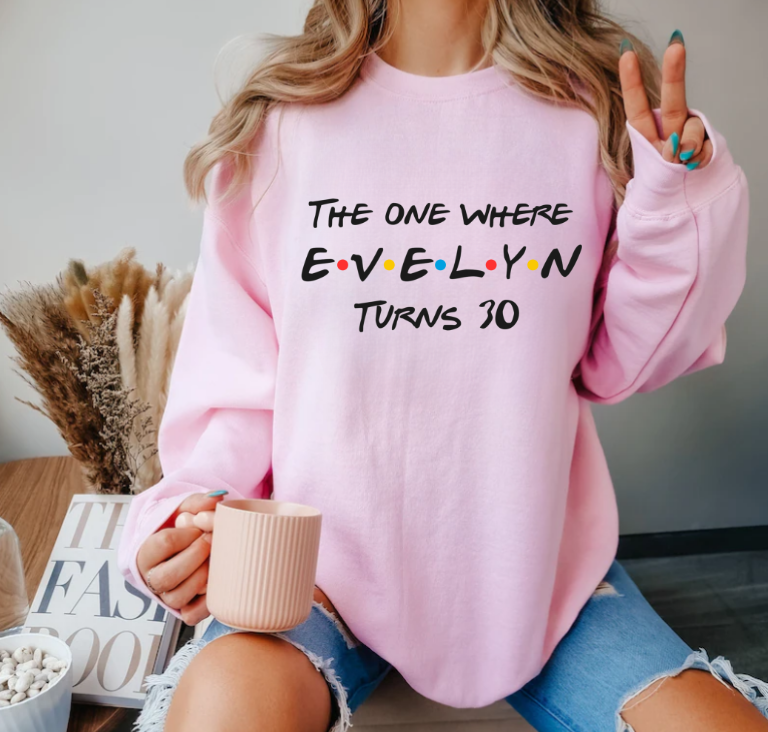 The one where "name" turns any "age" 15 30 45 | Perfect Gift, Birthday Sweatshirt | Sweatshirt Custom birthday gift | Unisex