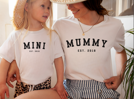 Mummy & Mini ♡ Est. 2018 T-Shirt, Mummy and Daughter, Mother and Daughter, Mum Birthday Gift, Mummy To Be, New Mum T shirt, Mothers Day Shirt, Mother and son, Mummy & son