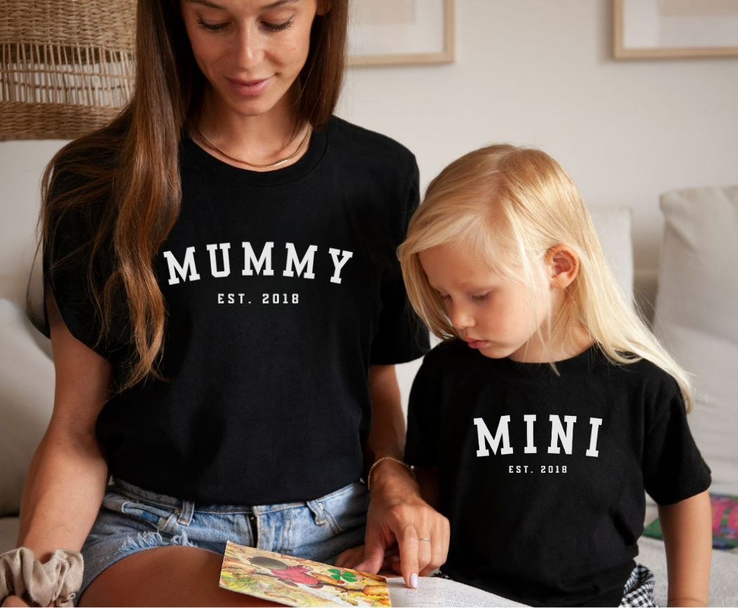 Mummy & Mini ♡ Est. 2018 T-Shirt, Mummy and Daughter, Mother and Daughter, Mum Birthday Gift, Mummy To Be, New Mum T shirt, Mothers Day Shirt, Mother and son, Mummy & son