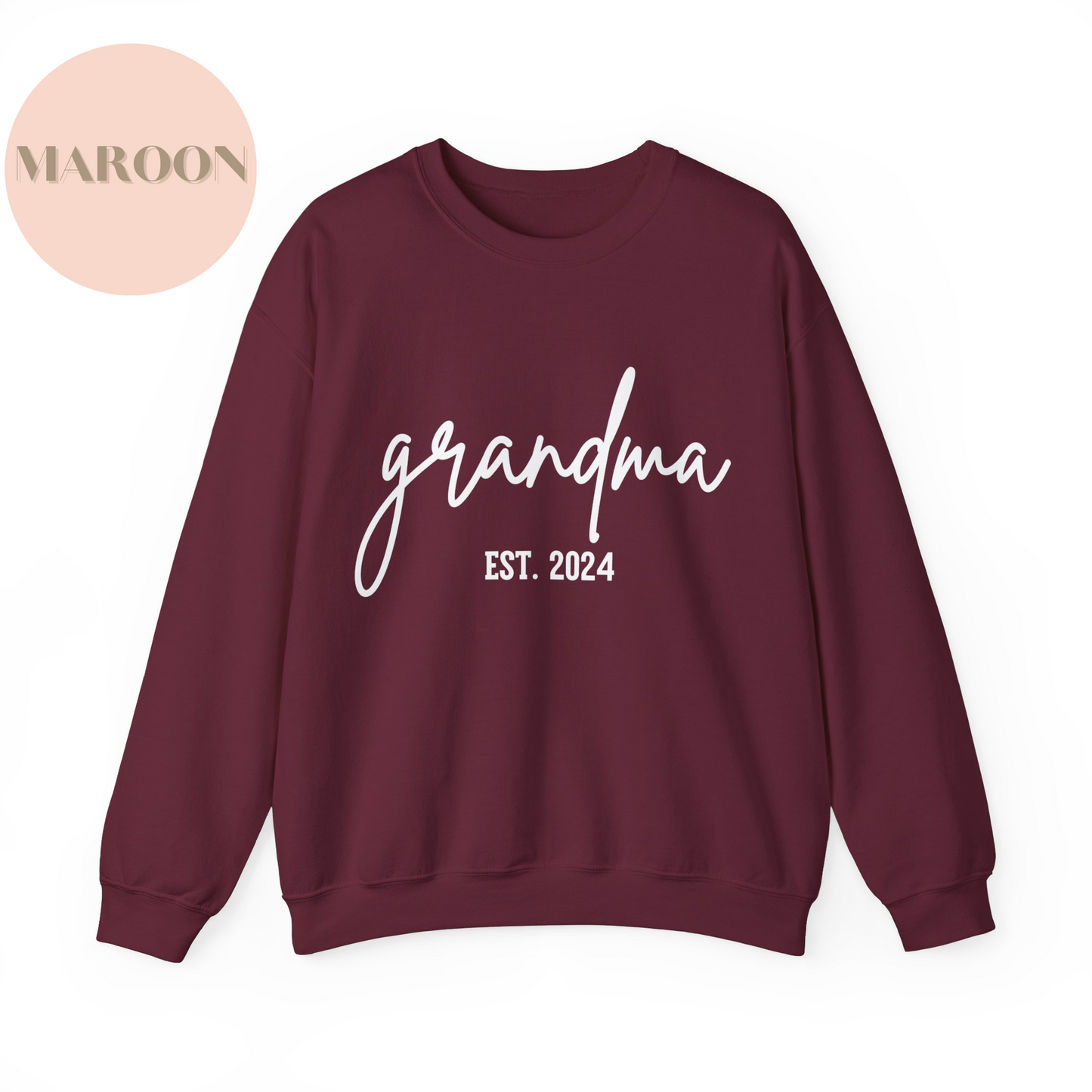 Personalized Grandma Est Sweatshirt, Gift for Grandmother, Nana SweatshirT, Mommy Shirt, Mothers Day Gift, Choose Your Year, Gift for Grandma