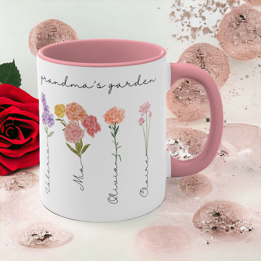 Personalized Birth Flower Mug, Custom Grandma's Garden Coffee mug With Name Personalized Mom Mug, Mothers Day Mug, Gifts For Her