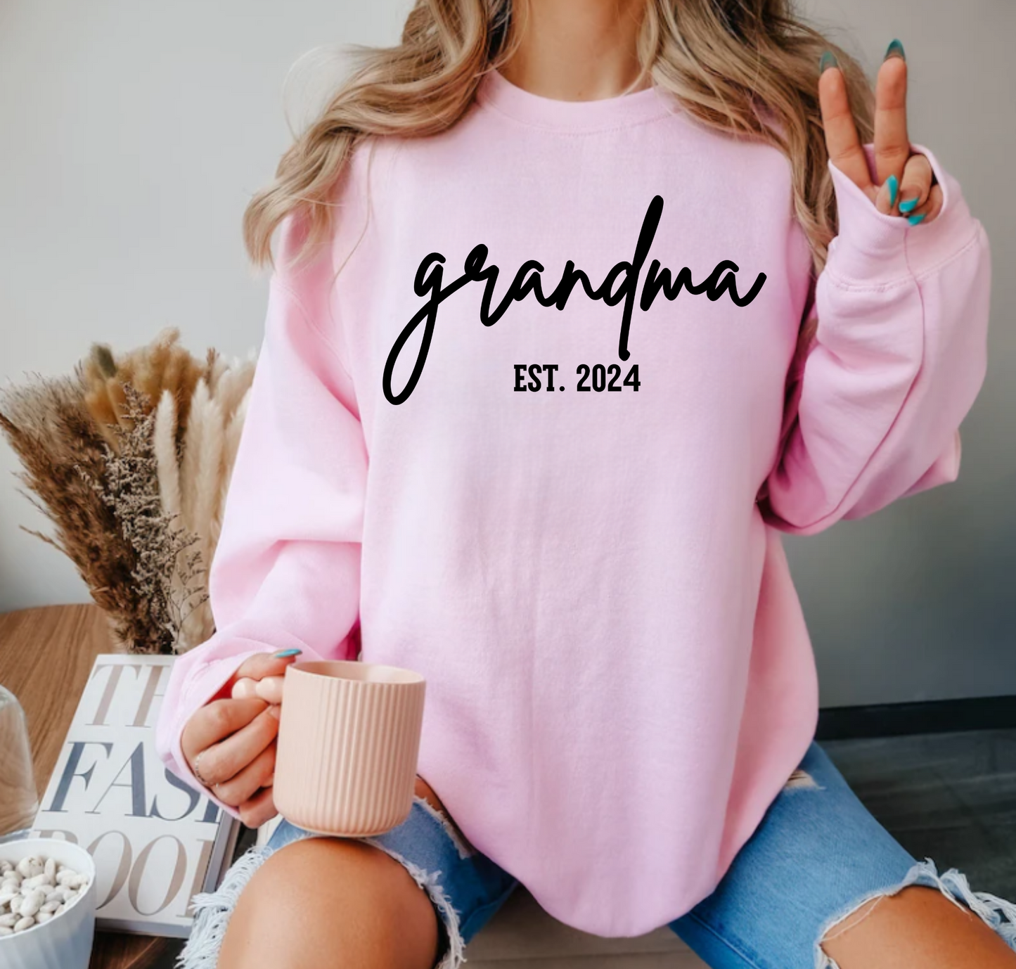 Personalized Grandma Est Sweatshirt, Gift for Grandmother, Nana SweatshirT, Mommy Shirt, Mothers Day Gift, Choose Your Year, Gift for Grandma