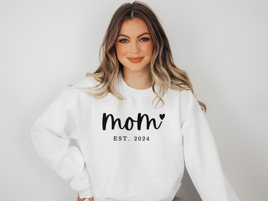 Sweatshirt Mom Est. 2024. The best gift for the expecting or new mom,  Mother's Day Gifts, gift for mummy