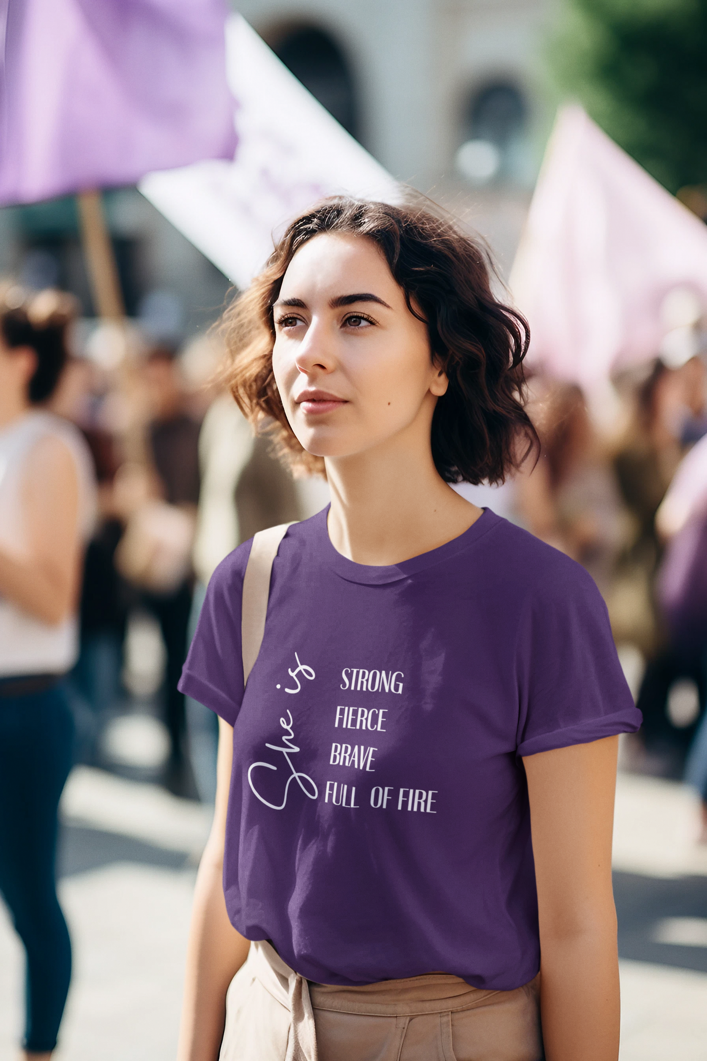 She is strong. fierce, brave, full of fire  shirt, Feminist t-shirt, Female Power t-shirt 💜