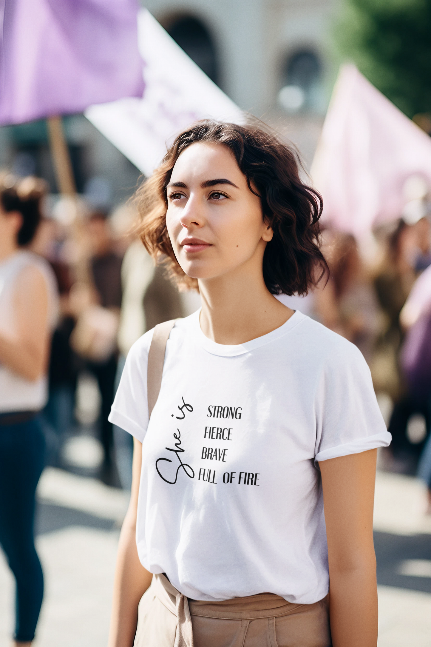 She is strong. fierce, brave, full of fire  shirt, Feminist t-shirt, Female Power t-shirt 💜